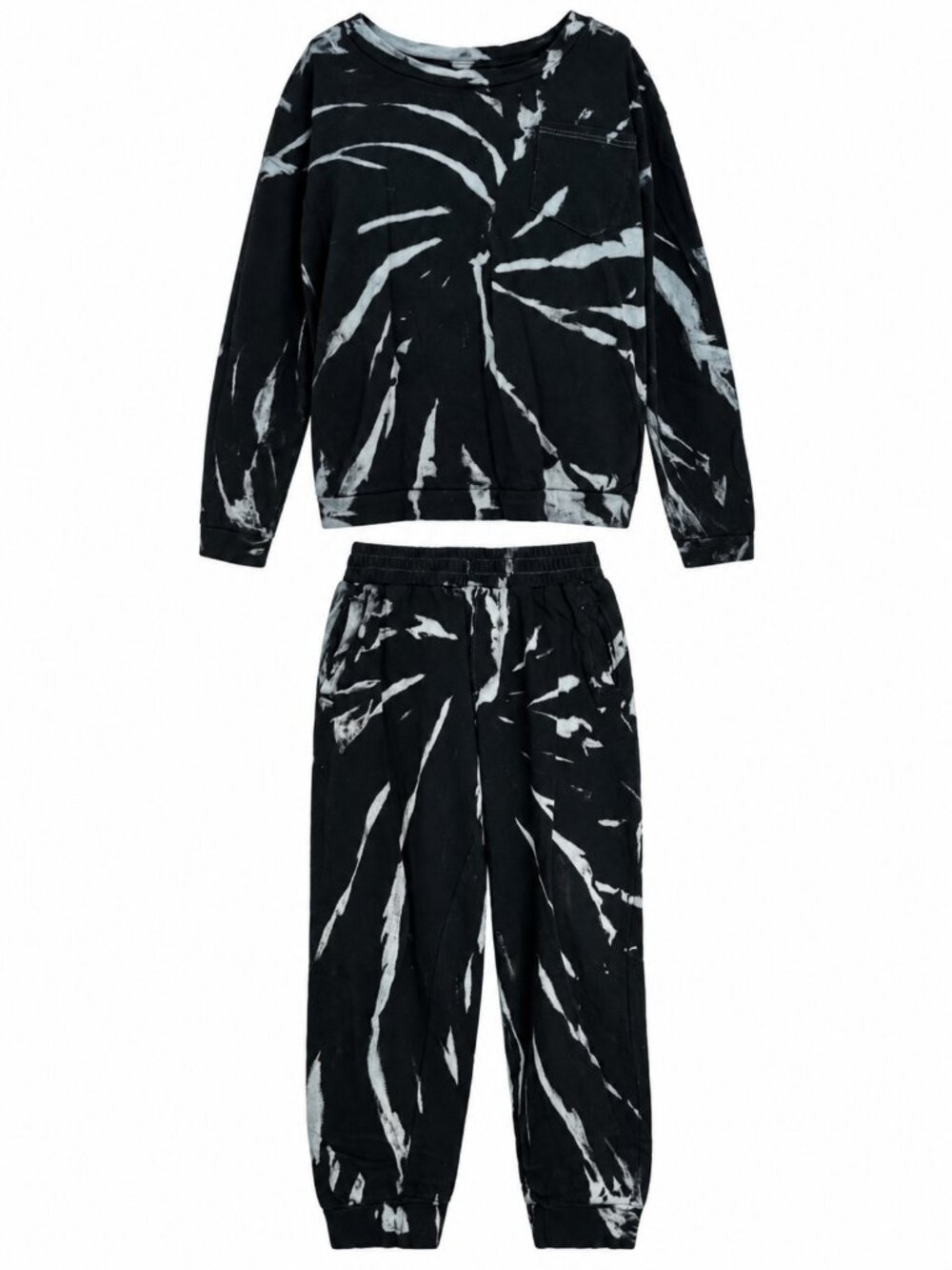 POL Black Tie Dye Sweatshirt & Jogger Set - XS